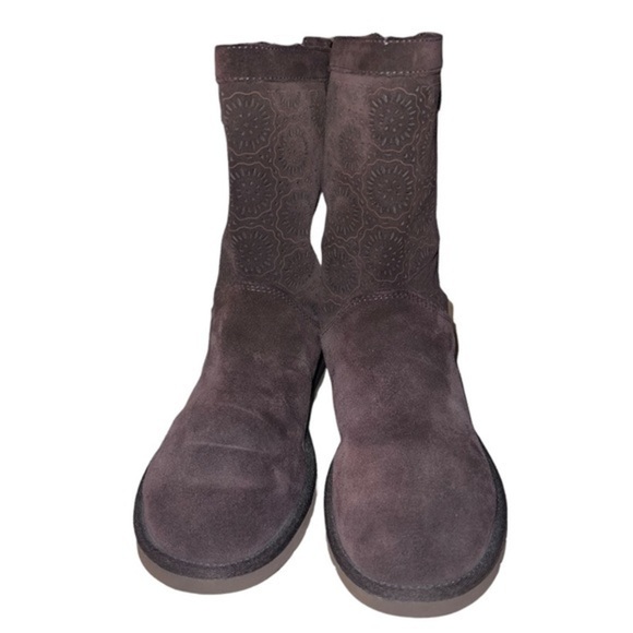 UGG Boots Australia Cottage Eyelet Brown Suede Leather Zip Up Shoes  sz 7 - Picture 9 of 10